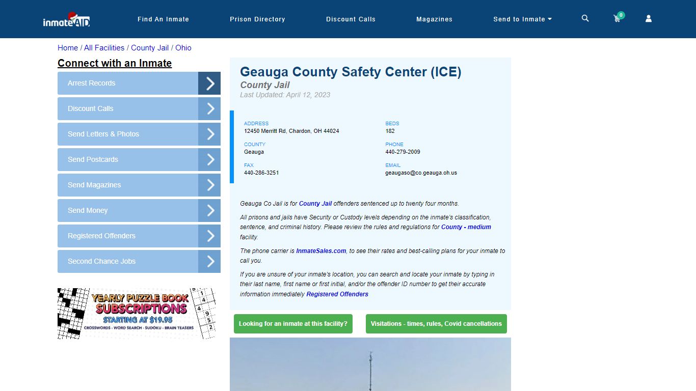 Geauga County Safety Center (ICE) - Inmate Locator - Chardon, OH